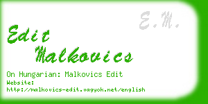 edit malkovics business card